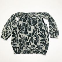 BCBGMAXAZRIA Womens Blouse Black &amp; White Floral Size Small 3/4 Sleeve - €7,02 EUR