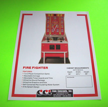FIRE FIGHTER ORIGINAL NOS ARCADE REDEMPTION GAME SALES FLYER - £13.05 GBP