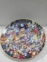 Ring in the Millenium Cats  Collector Plate Gilt Edge Bill Bell Franklin Mint - $18.25