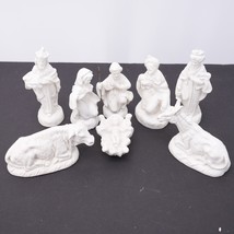 Vintage White Porcelain Bisque Christmas Nativity Set Made in Italy 4.5&quot; Scale - £54.56 GBP