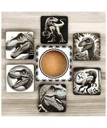 Raptor Roar Coaster Set – Wild Jurassic Drink Art - $30.00