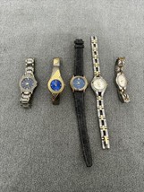 Lot of 5 Gold &amp; Silver Tone Women&#39;s Watches Gruen Armitron Estate Finds EG - £19.61 GBP