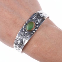 6.5&quot; c1940&#39;s Navajo Curio sterling and turquoise bracelet - £130.60 GBP