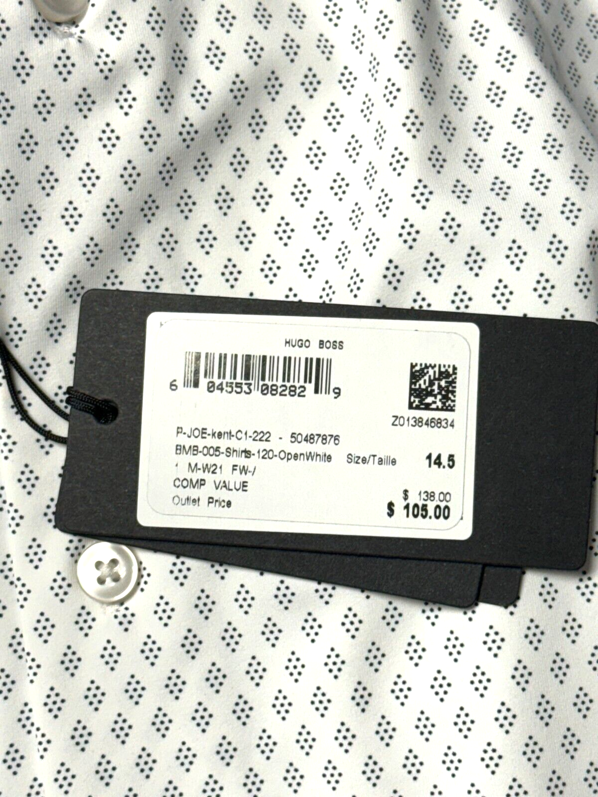 HUGO BOSS Herren Joe Kent Reise Reg Passform Performance Stretch Kleid Hemd 37 Item image 10