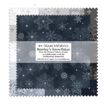 Ten-Square Bentley&#39;s Snowflakes Marcus Fabrics Christmas Fabric Precuts ... - £31.26 GBP