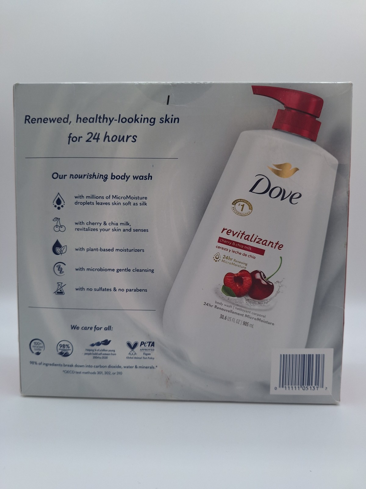 Dove Refreshing Body Wash Cherry & Chia Milk Set Of TWO JUMBO 30.6 Oz New In Box Item image 2