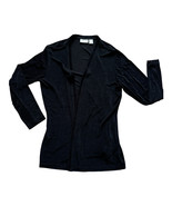 Chico&#39;s Travelers Cardigan Womens Size Large Black Open Front 3/4 Sleeve - £10.17 GBP