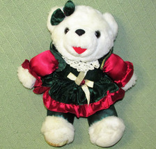 1998 Snowflake Teddy 12" Stuffed Animal Holiday Plush Red Green Dan Dee Vintage - $15.74