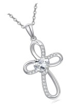 Cross Necklace for Women,Moissanite Silver Cross Gift - $402.28