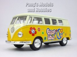 VW T1 (Type 2) &quot;Peace and Love&quot; Bus 1/32 Scale Diecast &amp; Plastic Model - Yellow - £13.44 GBP