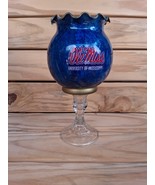 Handcrafted Ole Miss Decorative Glass Goblet 9&quot; ×5&quot; - €29,64 EUR