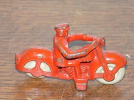 Vintage Cast Iron 3 Inch Motorcycle Toy - $84.15