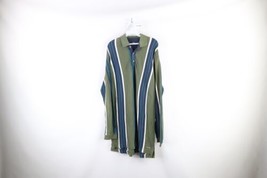 Vtg 90s Streetwear Mens Large Extra Tall Faded Striped Long Sleeve Polo Shirt - £31.07 GBP