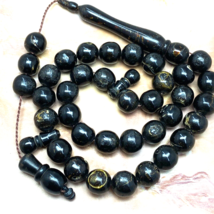 Antique 33 Prayer Beads Yemen Natural Black Coral worry beads masbaha يس... - £158.07 GBP