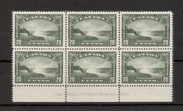 Canada  -  SC#225 PL1 Bottom Block/6 Mint NH  -  20 cent Niagara Falls  issue   - $105.00