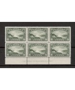 Canada  -  SC#225 PL1 Bottom Block/6 Mint NH  -  20 cent Niagara Falls  ... - £82.59 GBP