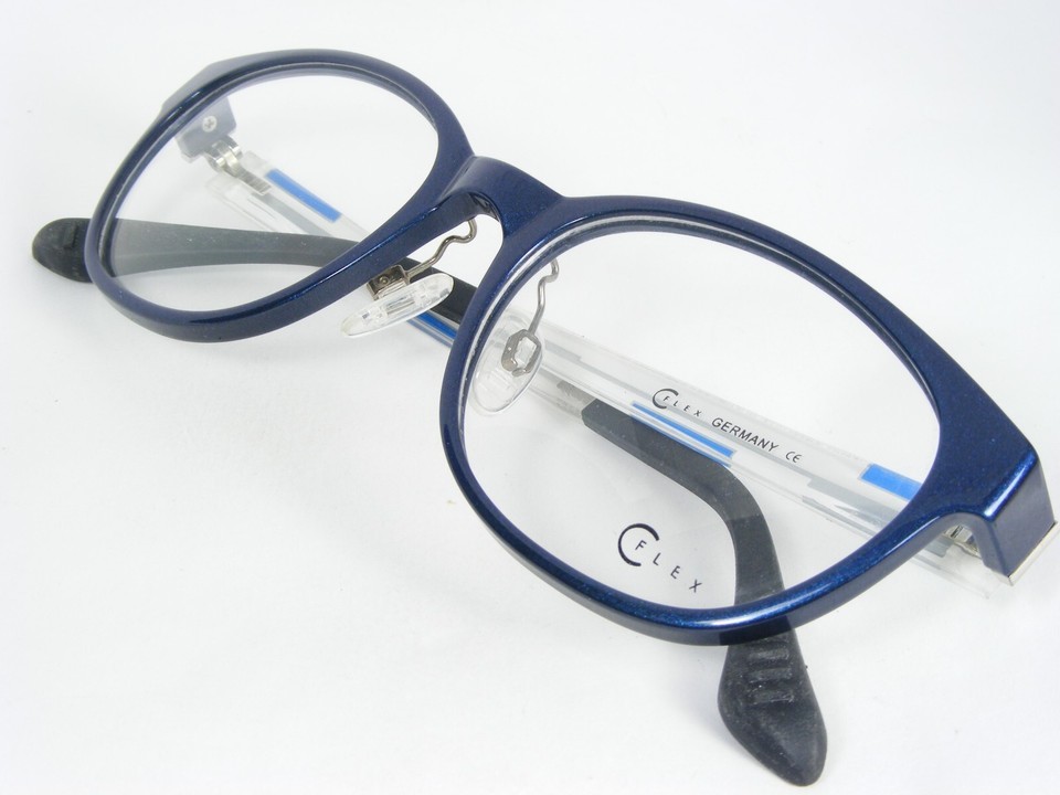 FLEX Mod 0035 003 GLITTER BLUE /WHITE EYEGLASSES GLASSES 52-18-140mm Germany Item image 4