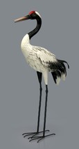 White &amp; Black with Red Crown Heron Statue - $152.83