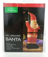 Christmas Holiday 6 ft Lighted Santa Claus Waving Airblown Yard Inflatab... - $55.50