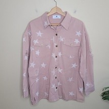 Everyday Chic Boutique | Light Pink Star Printed Shirt Jacket Shacket Medium - £26.67 GBP