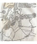 Map Battle Plan Long Island NY 1845 Woodcut Print Victorian Revolution D... - €34,34 EUR