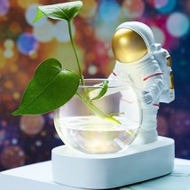 Astronaut Planter Spaceman Glass Vase Resin Hydroponics Funny Plant Pots Modern - £24.85 GBP