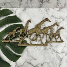 Vintage Unbranded Brass Giraffe Wall Hook Hanging Animal Decor Safari Shiny - $38.60