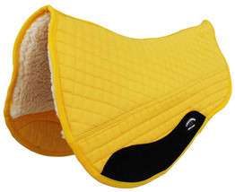 Horse Western 28&quot;x30&quot; Fleece Lined Yellow Quilted Barrel Saddle Pad 39133 - $59.39