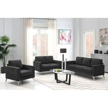 Portici Modern 3-Piece Living Room Sofa Set Upholstered in Chenille Fabric - £1,033.51 GBP