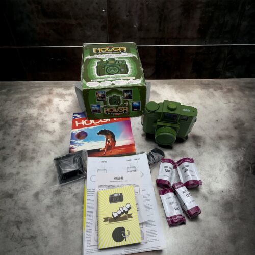 Holga 120 CFN Film Camera Lomography  "Army Green color " W/ Strap Box Extras - $84.14