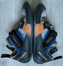 Scarpa Force V Rock Climbing Shoes Grey Orange Black Hook &amp; Loop Men&#39;s 12 - $39.07