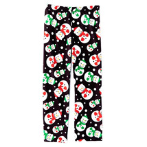 NEW Kids Snowman Pajama PJ Pants size 4/5 black &amp; Christmas colors w/ gift bag - £8.75 GBP
