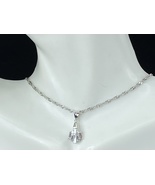 Platinum 0.76ct F/VS1 Tapered Baguette Diamond pendant necklace 5.1g 17&quot;... - £704.29 GBP