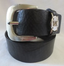 Michael Kors Women&#39;s Size L 2” Wide Black Genuine Leather Belt - £15.64 GBP