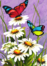 1112539 Butterfly Daisies Spring Flag 12X18 Inch Double Sided Spring Gar... - £9.93 GBP