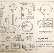 McGill University Auto Piston 1965 Mechanical Drawing Print Engineering ... - $557.00 MXN