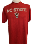 Adidas Men&#39;s Dri-Fit NC State Univ Tee Shirt Medium Red - $321.48 MXN