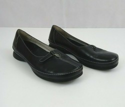 Clarks Women&#39;s Black Leather Slip On Buckle Dress Shoes Size 7.5 M  #33165-08/03 - £23.32 GBP