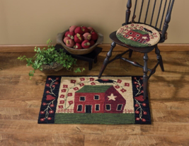 Red House Handcrafted Hooked Rug Primitive Country By Park Design 24&quot; x 36&quot; - £67.45 GBP