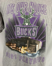 Vintage Milwaukee Bucks T Shirt NBA Playoffs 2001 Bradley Center Logo Large - £52.44 GBP