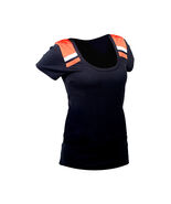Ladies Blank Tshirts w/ Orange White Shoulder Accents - 714248 - $103.22