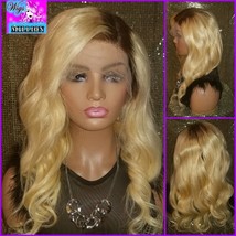 Paula&quot; 13x4 Lace Front, Peruvian Virgin Hair Wig Body Wave Human Hair Ombre Blon - £210.74 GBP
