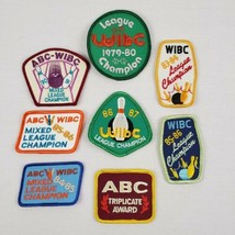 Lot of 8 Vintage 80&#39;s 90&#39;s ABC WIBC Mixed League Champion Bowling Patches Badges - £14.38 GBP