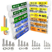 Eeeee 880Pcs Metric M6 M5 M4 M3 Metric Bolt Assortment Metric Screws Assortment - £31.43 GBP