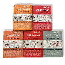 Best Cartoons Of The Year Book Lot 1955, 1956, 1958, 1960, 1962 First Editions - £57.21 GBP