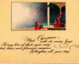 Merry Christmas Poem Pink of Perfection Wise Men Unused UNP 1900s Vtg Po... - $6.88