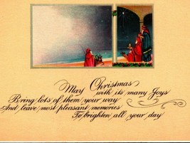 Merry Christmas Poem Pink of Perfection Wise Men Unused UNP 1900s Vtg Postcard - £5.38 GBP