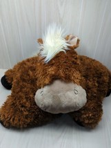 Jellycat Truffles Horse Plush Pony Brown Shaggy Fur 28&quot; Large Pillow Stuffed Pet - £20.08 GBP