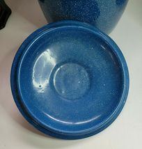 BLUE SPECKLED ENAMELWARE SMALL STOCKPOT WITH LID 5.5" TALL x 8.5" WIDE image 4