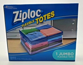 Ziploc Flexible Storage Tote Heavy Duty Clear Plastic Stack-able Jumbo 22 Gal - £9.30 GBP